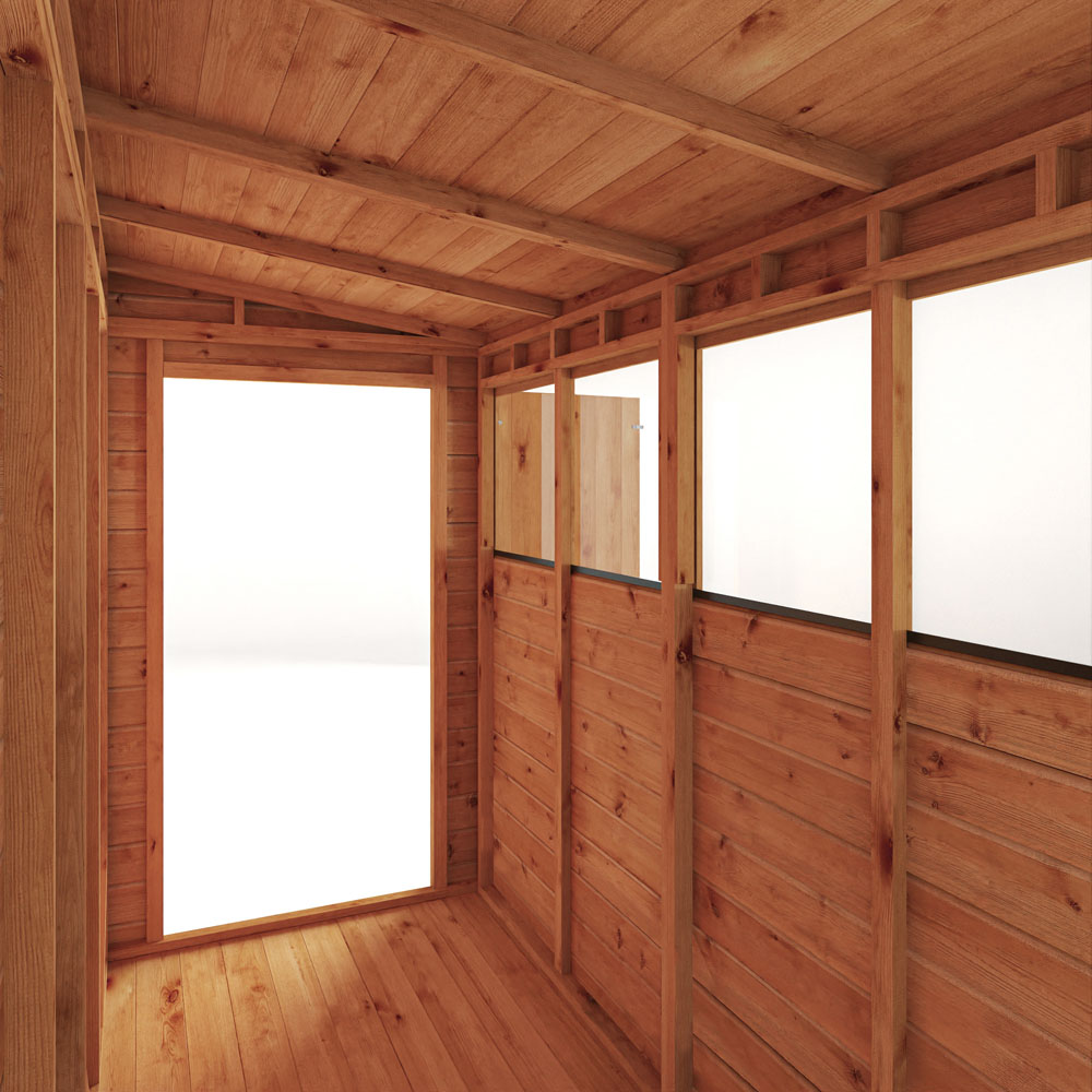 Mercia Woodsman 8 x 4ft Shiplap Glass Pent Shed Image 6