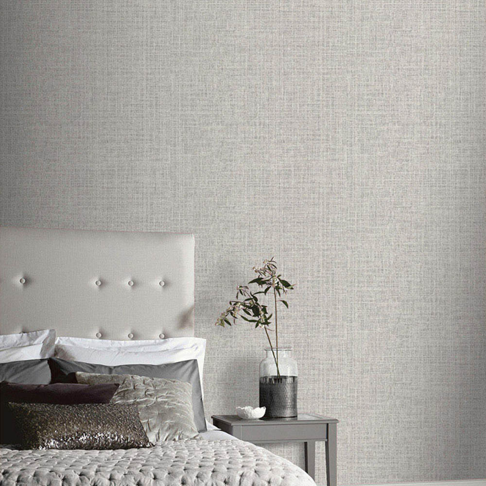 Arthouse Luxe Hessian Mid Grey Wallpaper Image 4