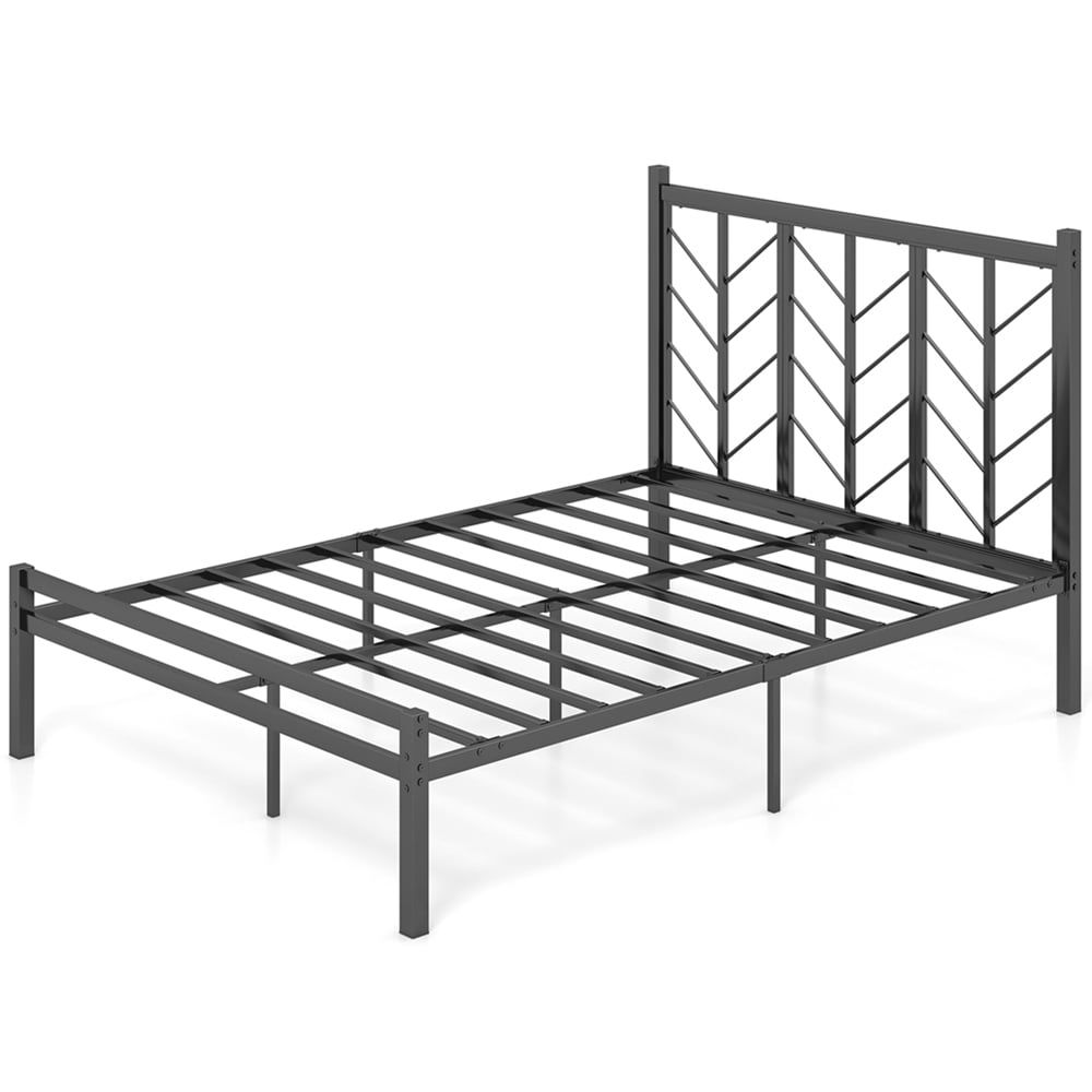 Costway Double Branch Shaped Headboard Platform Bed Frame Image 2