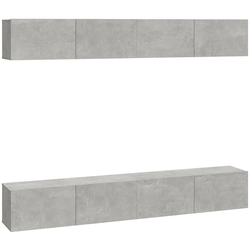 vidaXL 8 Door Concrete Grey Wall Mounted TV Cabinet Set of 4 Image 2