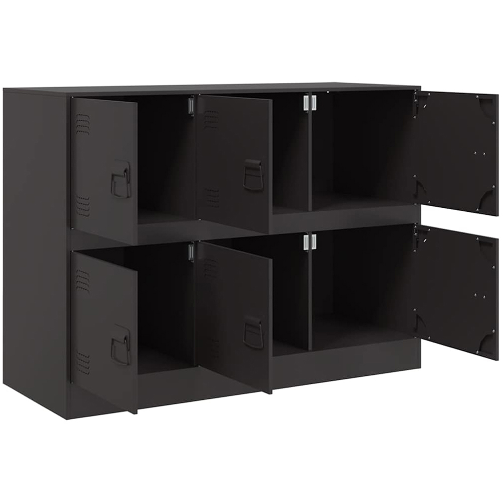 vidaXL 6 Door Black Metal Sideboard Image 3