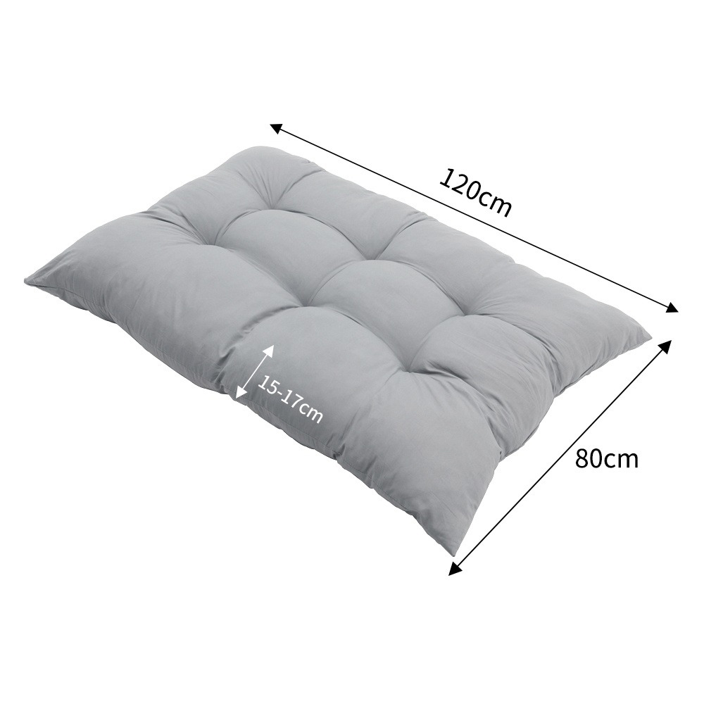 Living and Home Light Grey Rectangular Tufted Seat Cushion Image 7