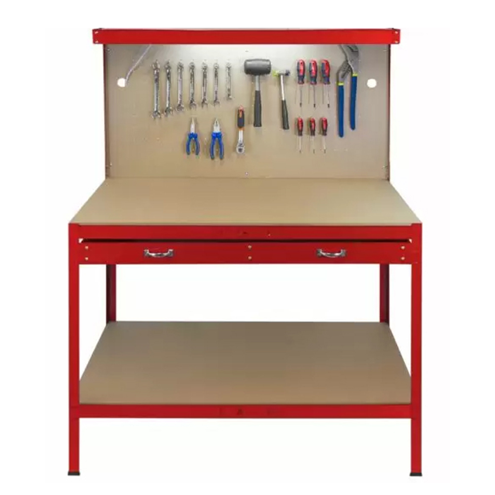 Monster Shop Red Workbench with Pegboard and Light Image 2