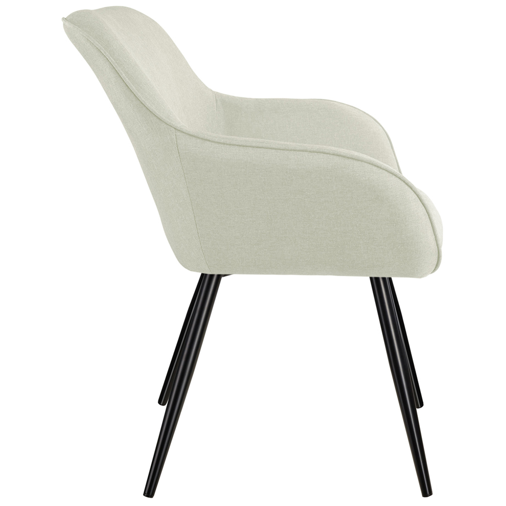 tectake Marilyn Cream Black Armrest Chair Image 3