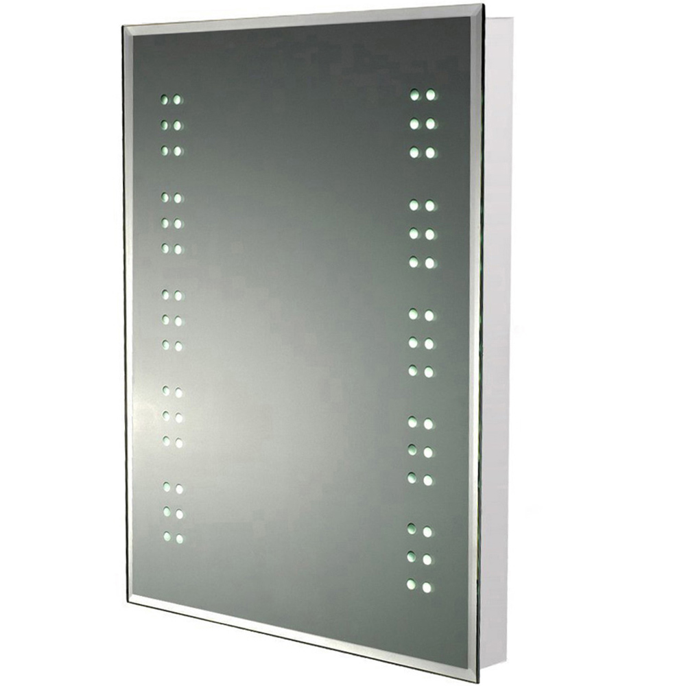 Living and Home White Dotted LED Light Mirror Bathroom Cabinet Image 2