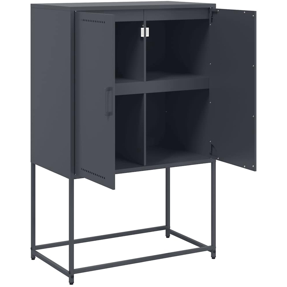 vidaXL 2 Door Anthracite Steel Highboard Image 3