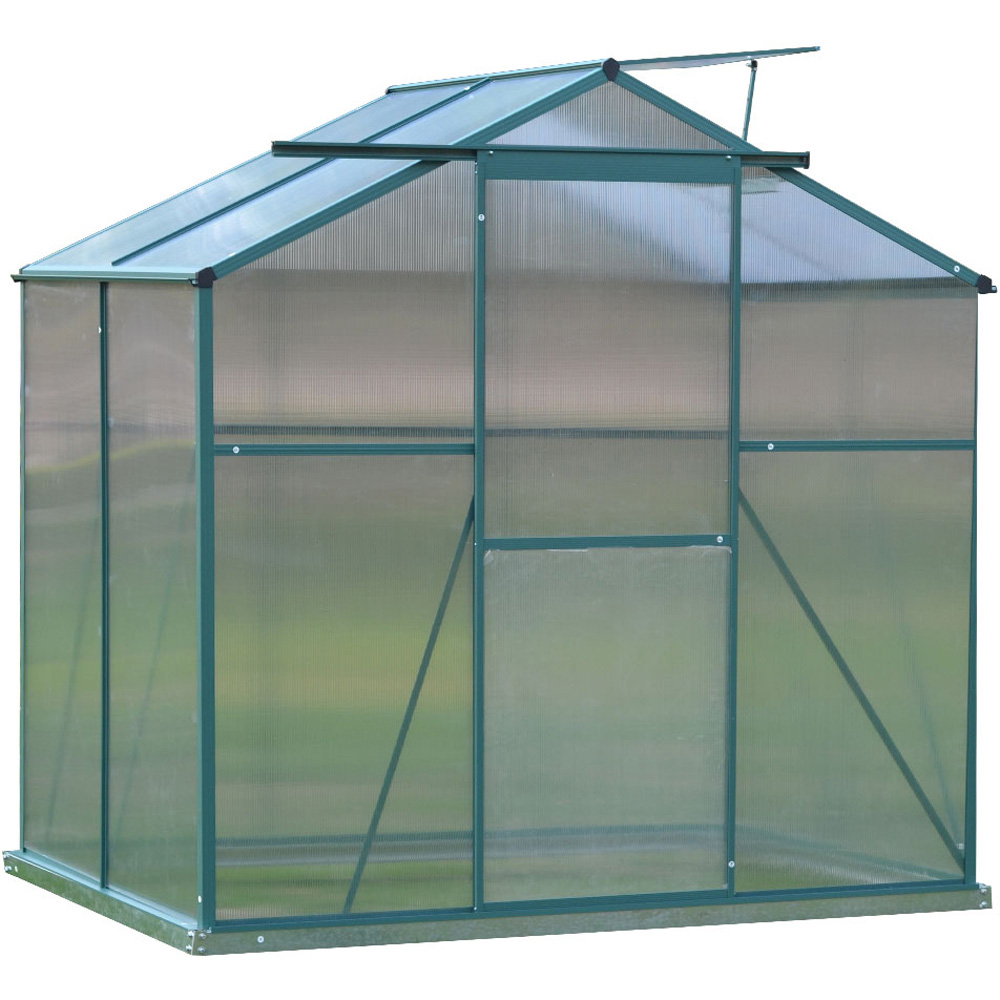 Living and Home Green Aluminium Frame 4 x 6ft Greenhouse Image 3