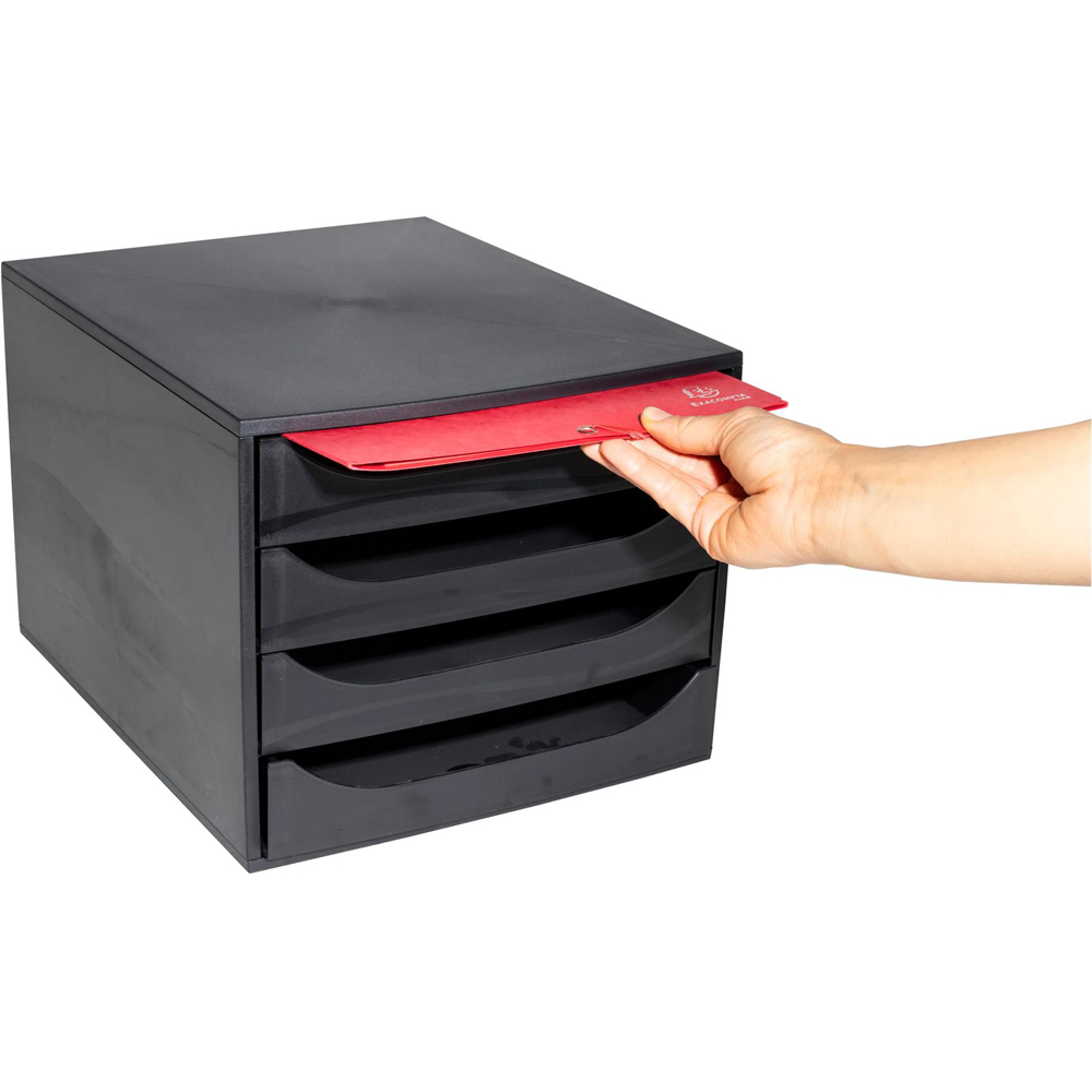 Exacompta EcoBox 4 Drawer Black Desk Organiser Image 3
