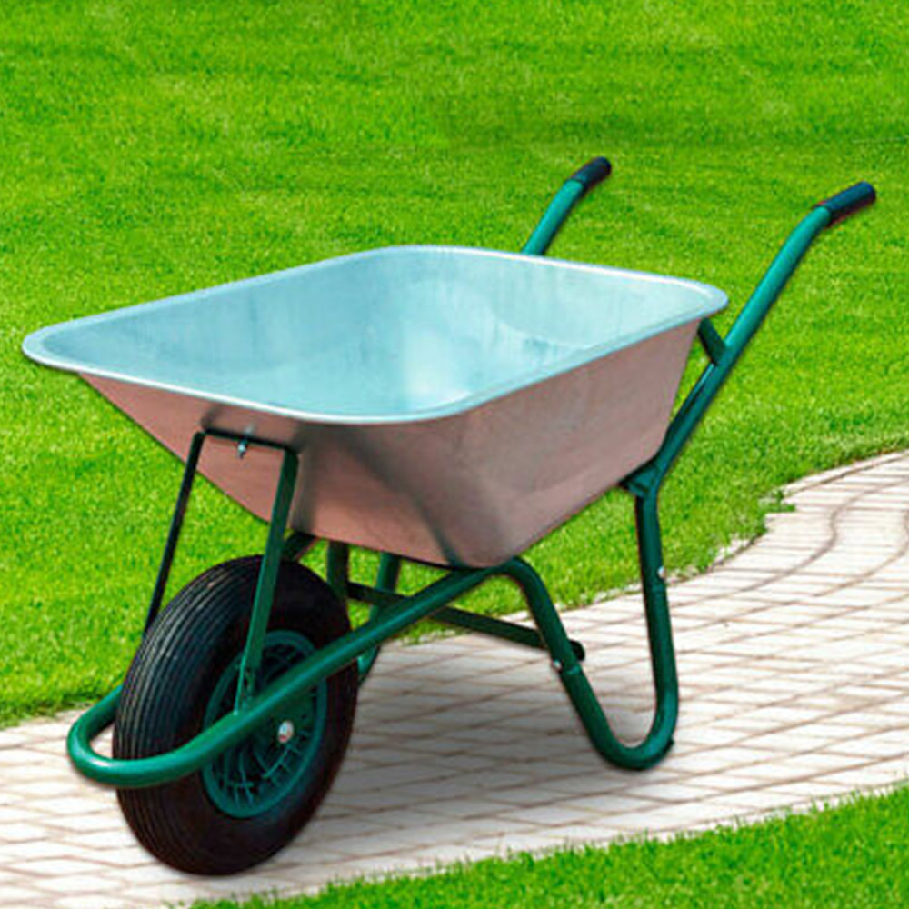 Neo 85L Large Galvanised Wheelbarrow with Pneumatic Tyre Image 2