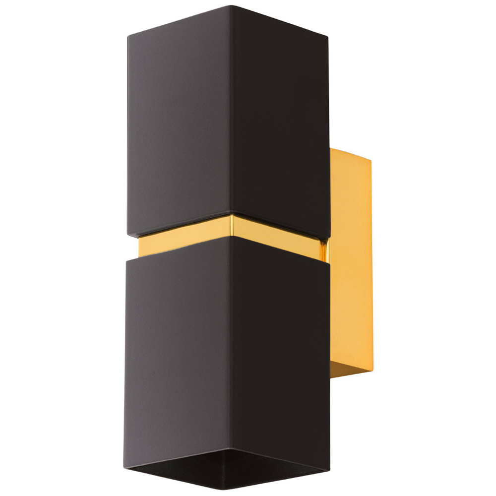 EGLO Passa LED Black and Gold Wall Light Image 1