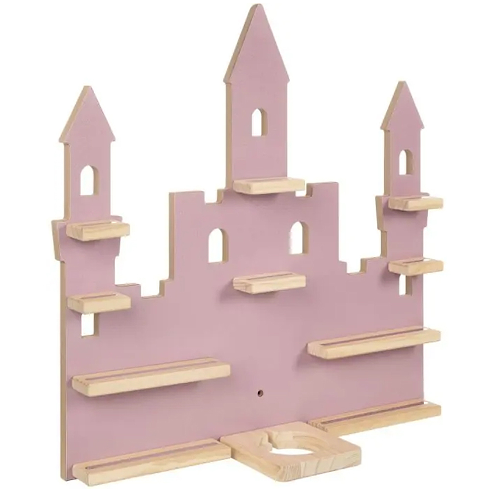 tectake 10 Shelf Pink Princess Palace Magnetic Floating Shelf Image 1