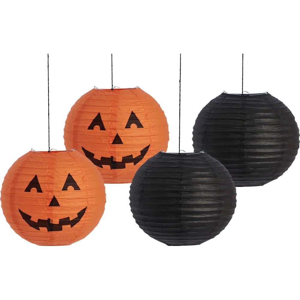 Wilko Halloween Paper Lanterns 4 Pack Wilko