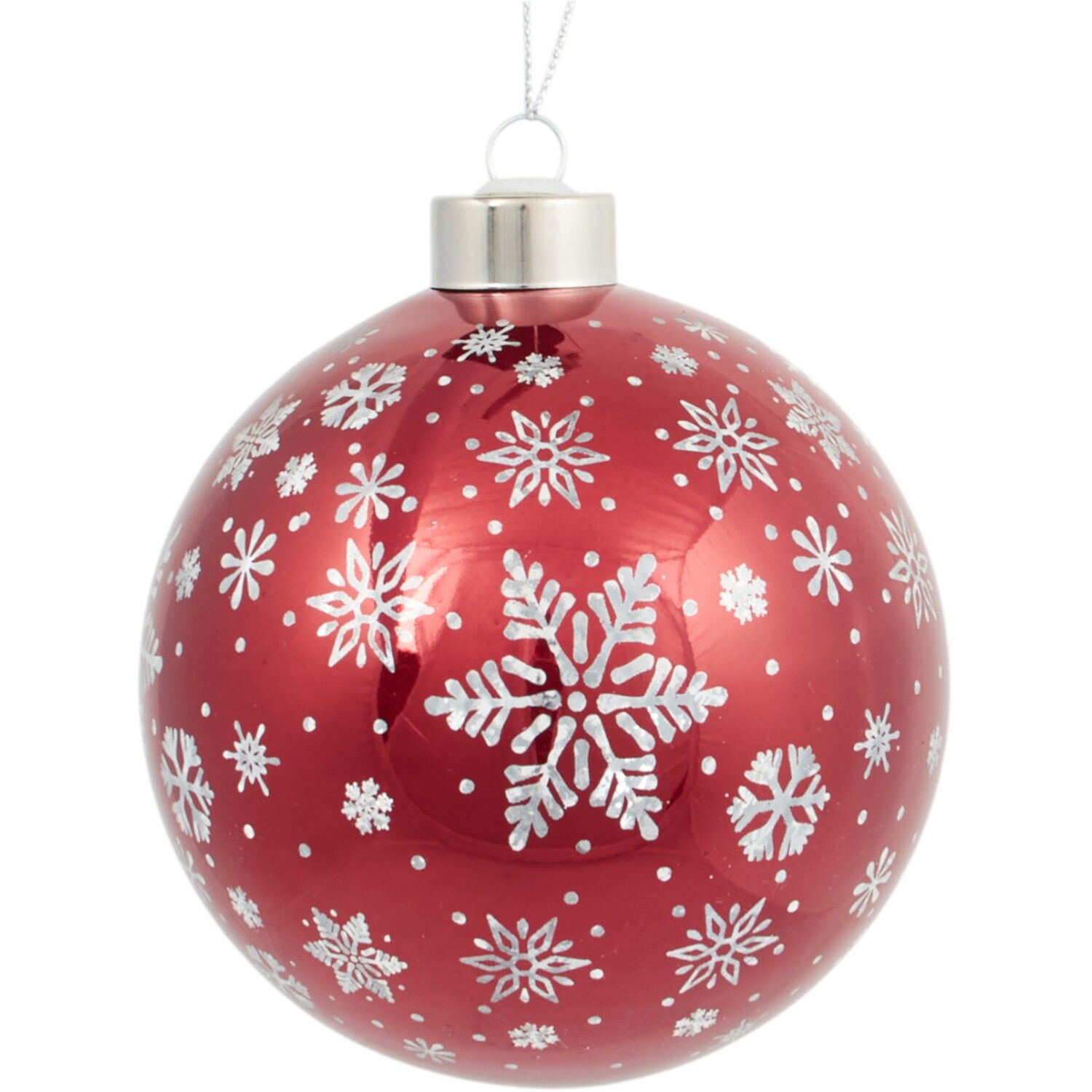 Shiny Snowflake Bauble 12cm Image 4