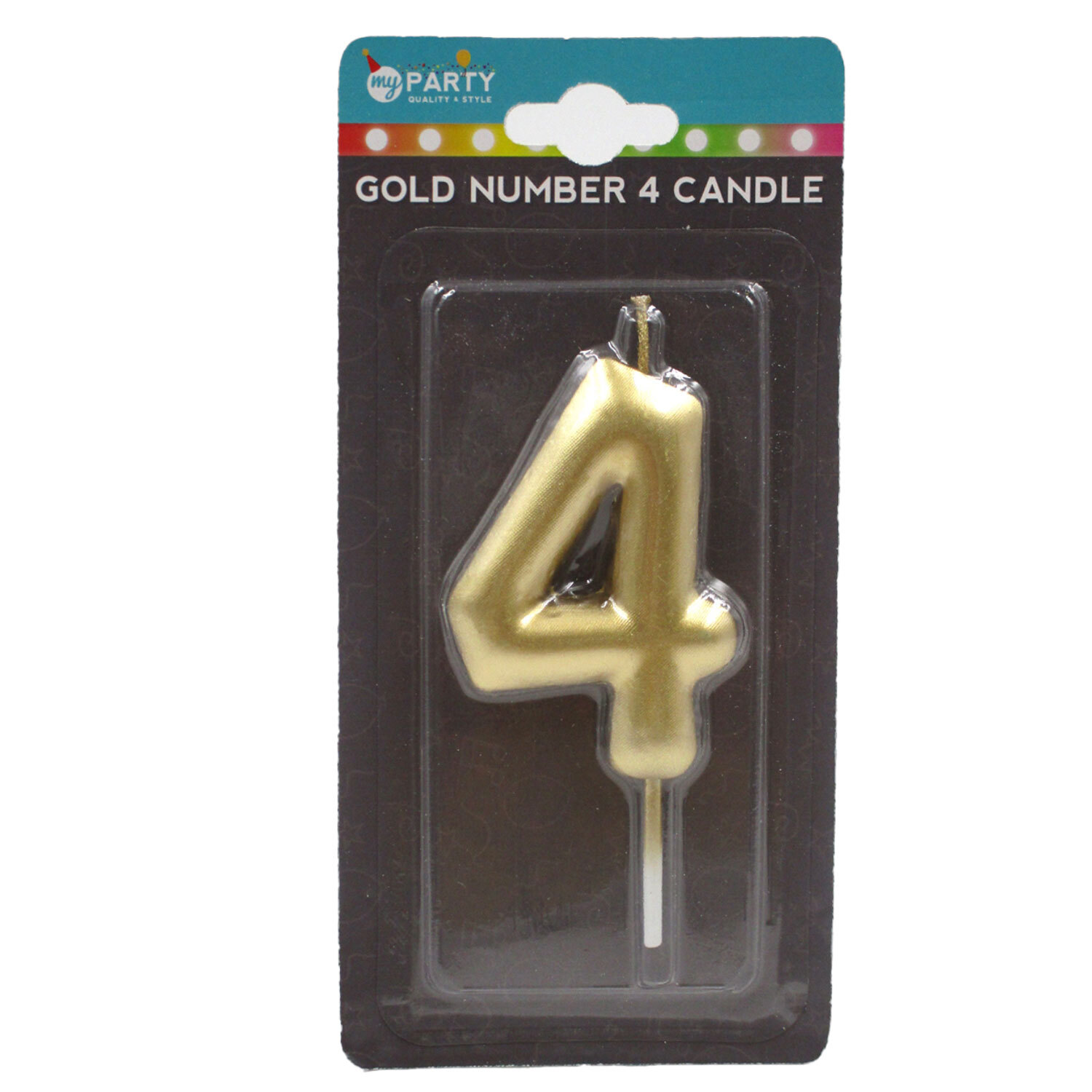 Gold Number Candle - 4 Image