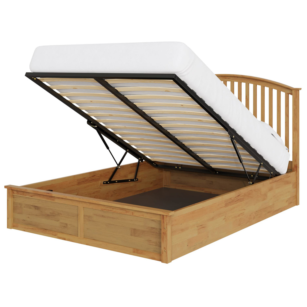 GFW Madrid Double Oak Wood Ottoman Bed Image 5