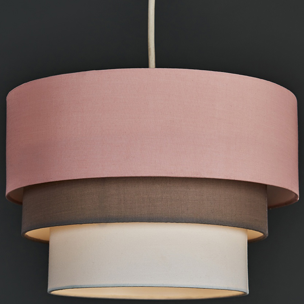 ValueLights Aztec 3 Tier Pink Fabric Ceiling Light Shade Image 2