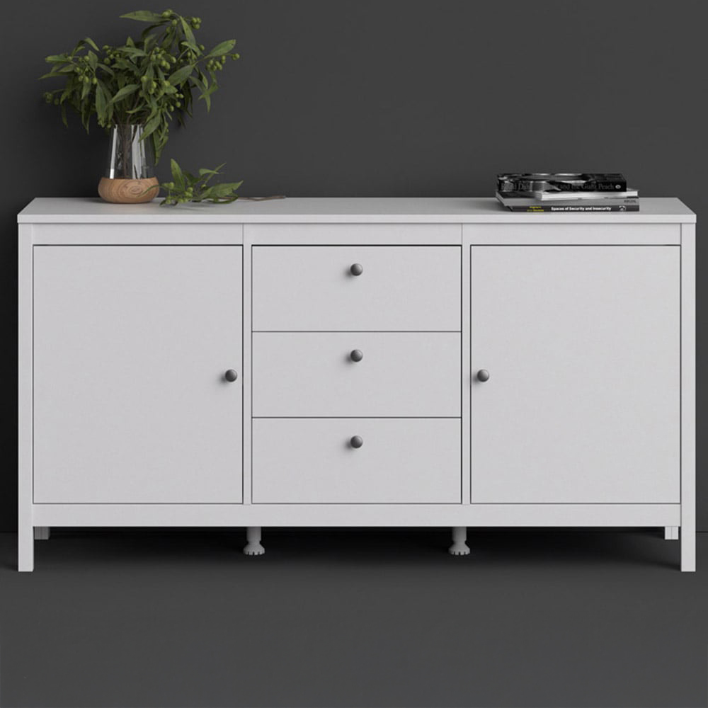 Florence Madrid 2 Door 3 Drawer White Sideboard Image 1