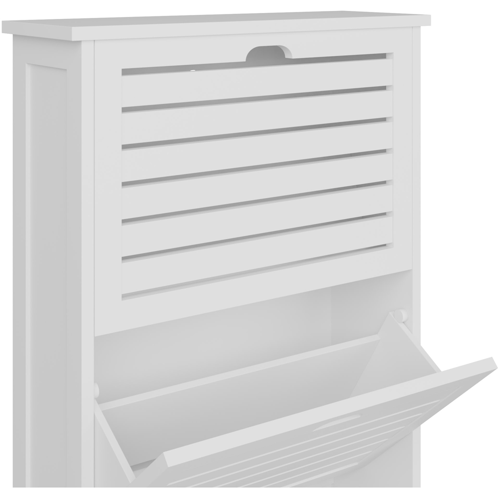 GFW Bergen White 3 Tier Shoe Cabinet Image 5