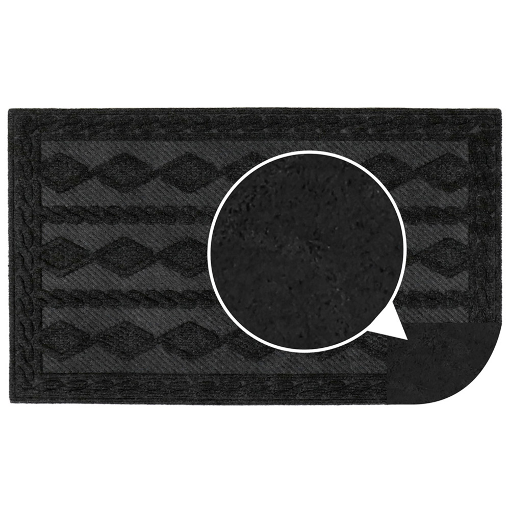 JVL Charcoal Knit Indoor Scraper Doormat 40 x 60cm Image 6