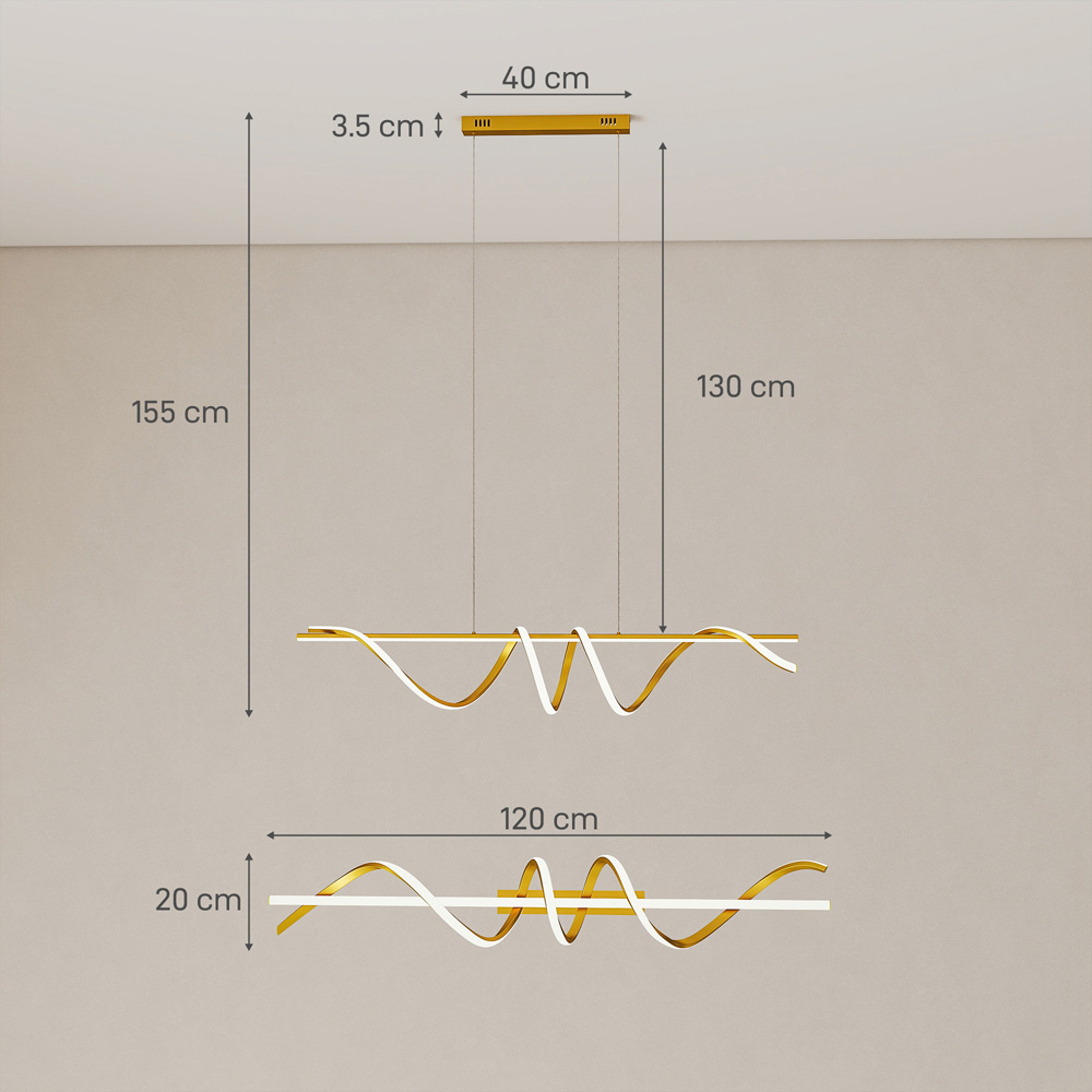 Portland Gold Tone LED Pendant Light Image 9
