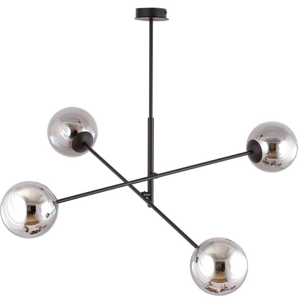 Emibig Linear 4 Light Graphite Shade Black Pendant Lamp Image 5