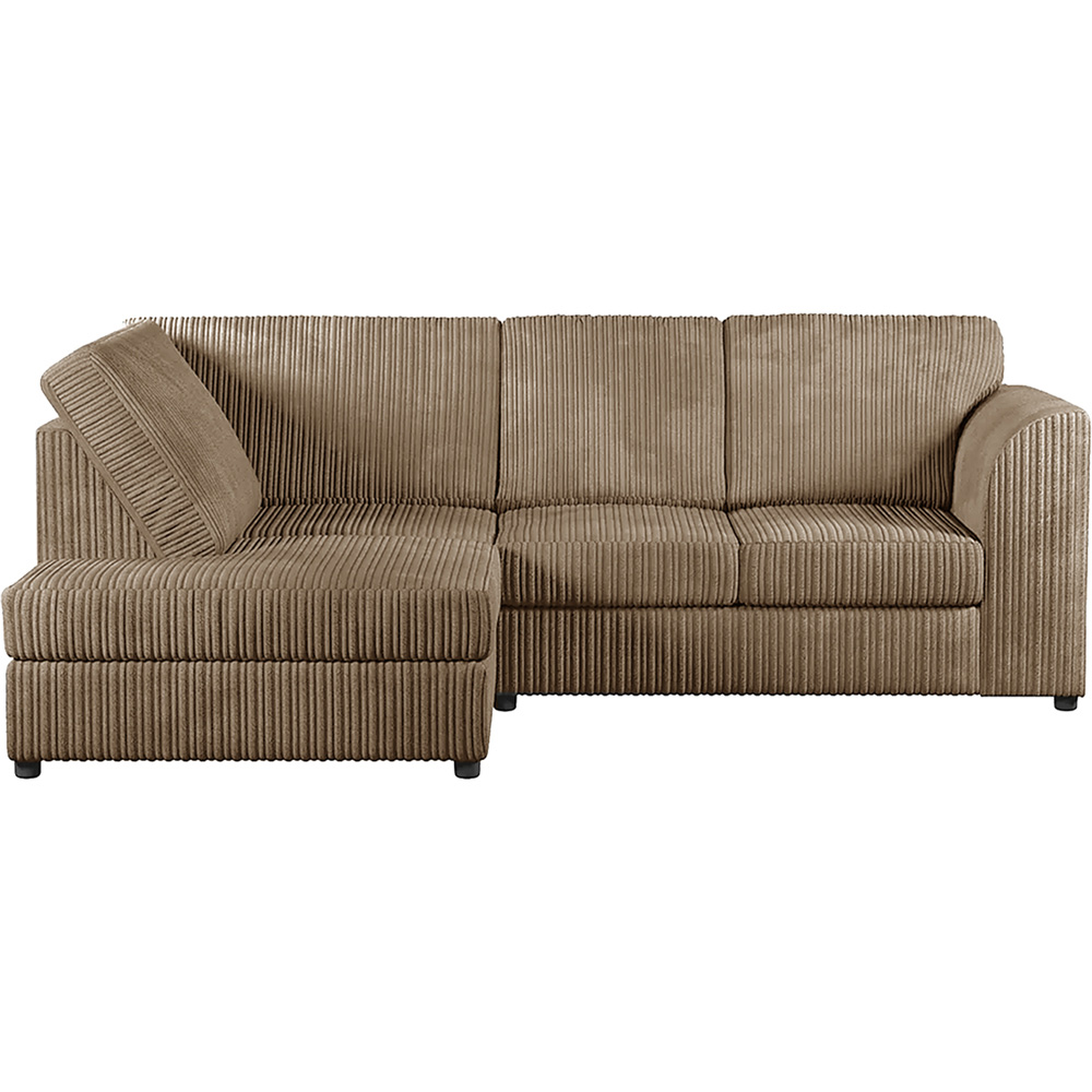 Luxor 4 Seater Coffee Jumbo Cord Full Back Left Hand L Shape Corner Sofa Image 2