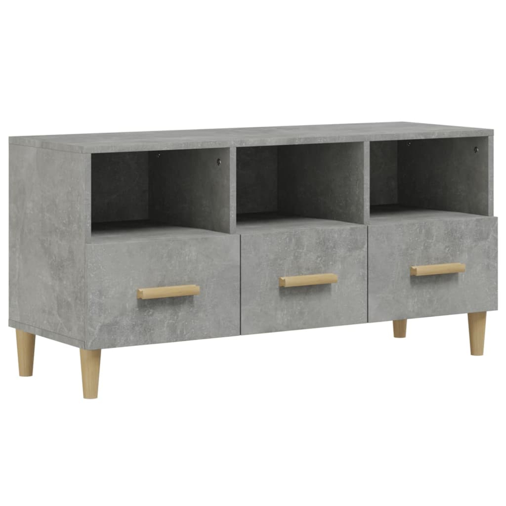 vidaXL 3 Drawer 3 Shelf Concrete Grey TV Cabinet Image 2