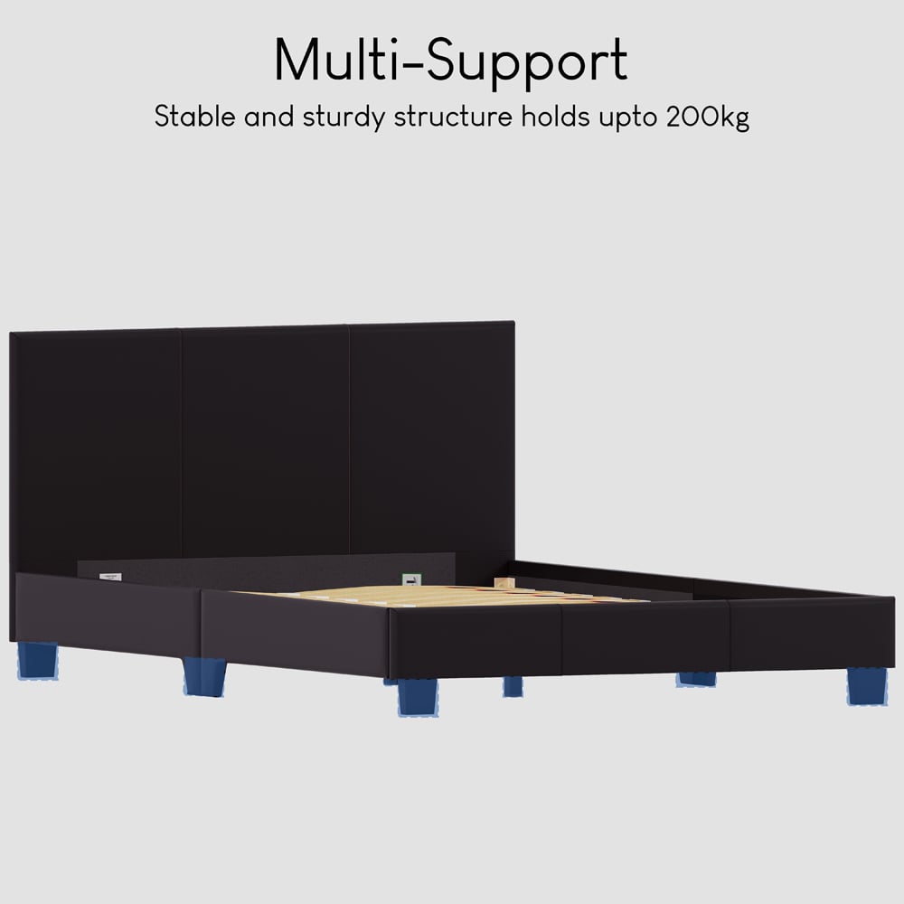 Vida Designs Lisbon King Size Brown Faux Leather Bed Frame Image 7