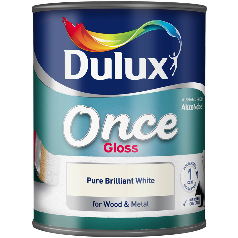 Dulux Wood and Metal Pure Brilliant White Gloss Paint 750ml Image 2