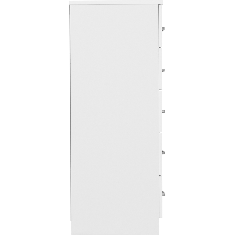 Seconique Dakota 5 Drawer White Narrow Storage Chest Image 5