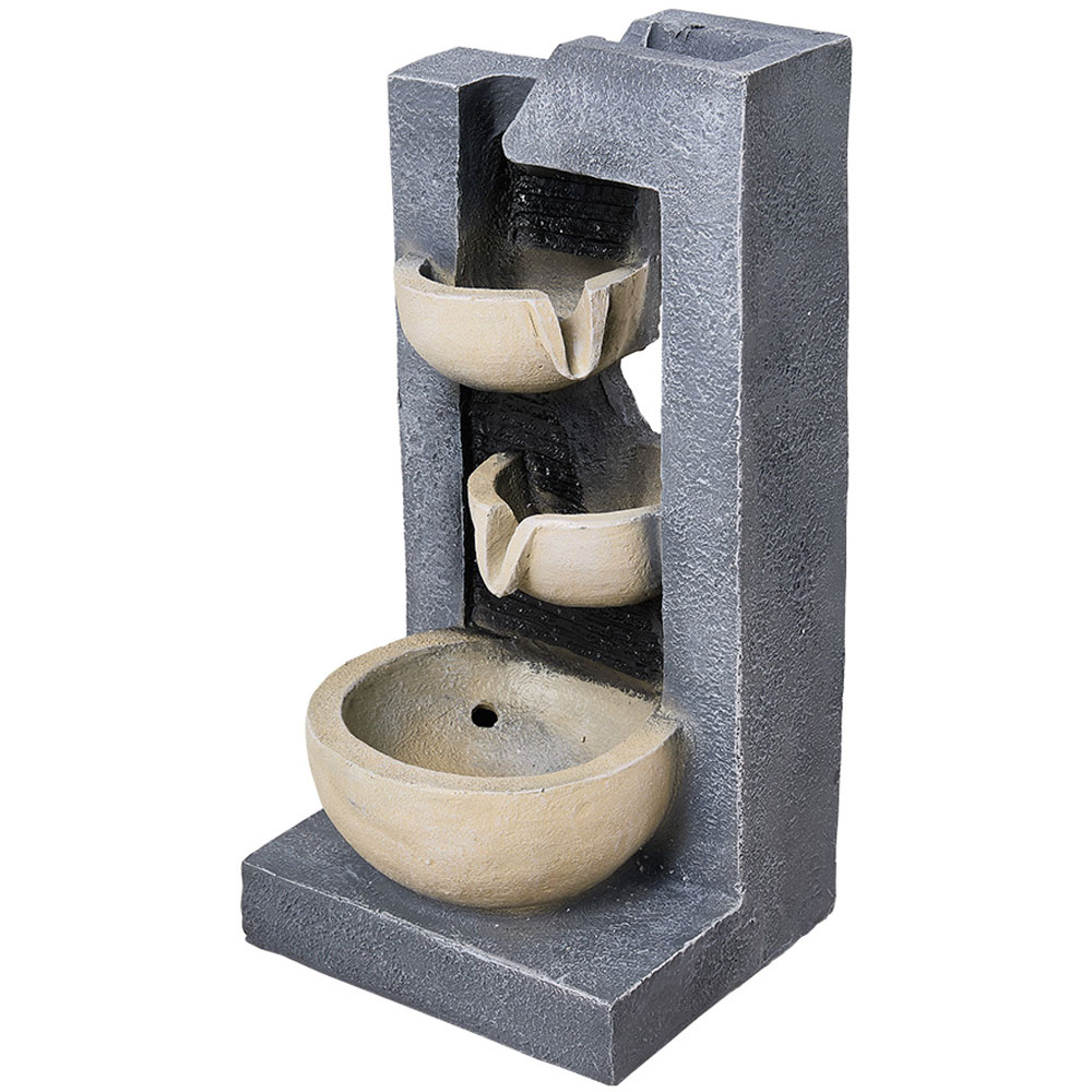 Living and Home 3 Tier LED Light Solar Powered Water Fountain Image 1