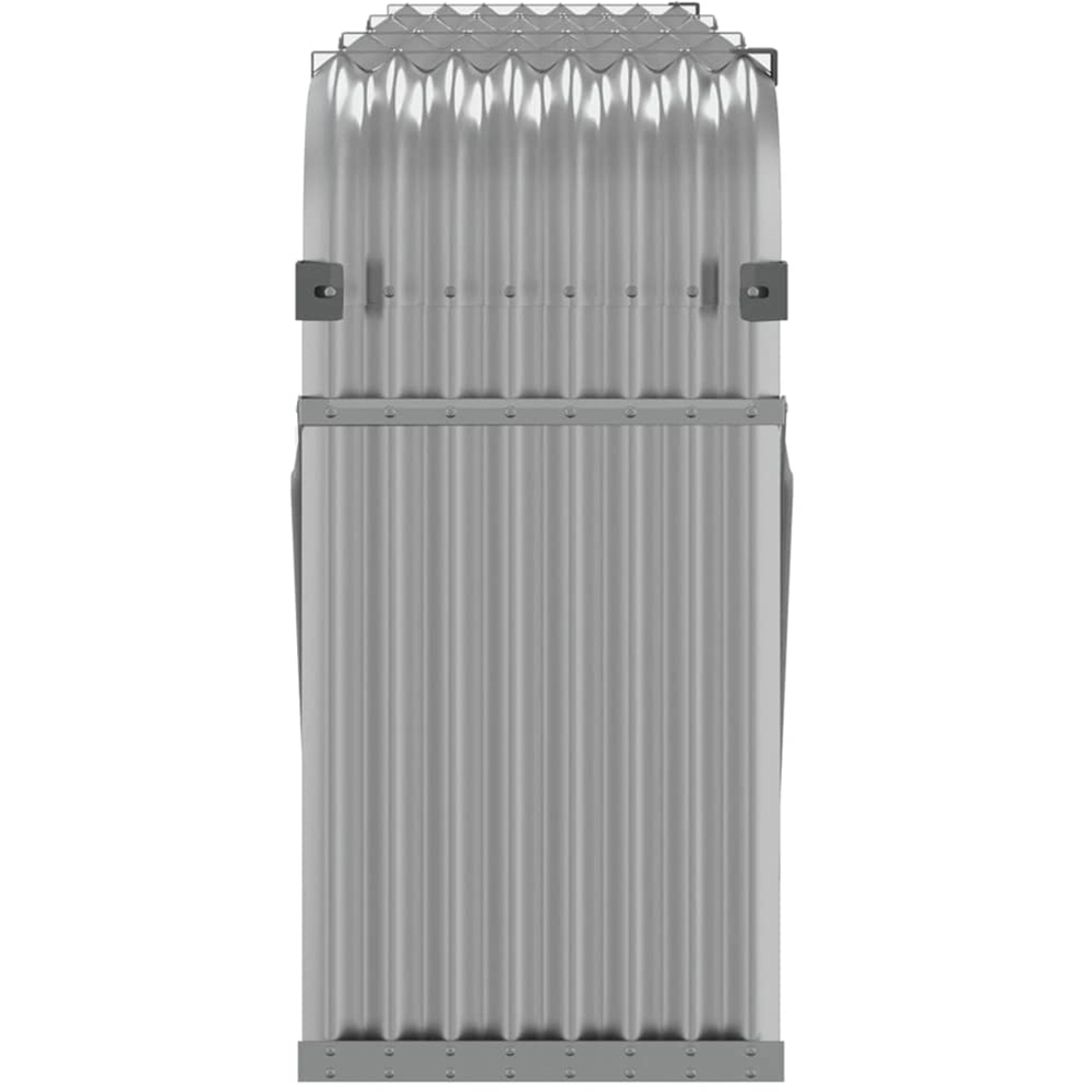 vidaXL Grey Galvanised Steel Firewood Log Holder 100 x 234 x 45cm Image 4