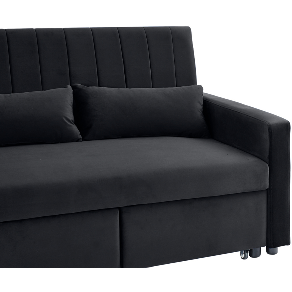 Home Detail Devon Double Sleeper Black Velvet Pull Out Sofa Bed | Wilko