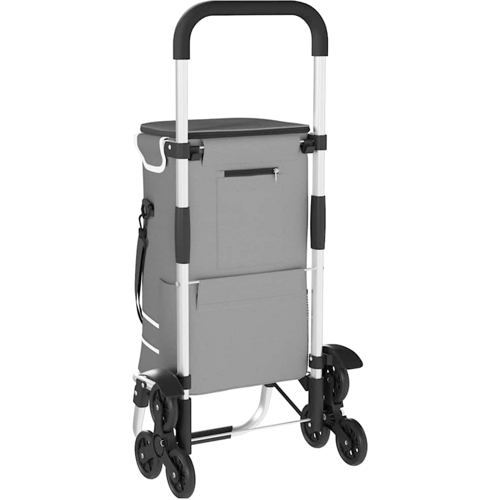 vidaXL 47 x 39 x 100.5cm Grey Foldable Shopping Trolley Image 4