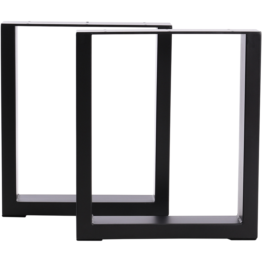 Living and Home Black Industrial Heavy Duty Rectangular Iron Table Legs 35 x 40cm 2 Pack Image 2