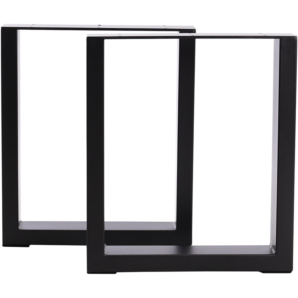 Living and Home 2 Pack Black Industrial Heavy Duty Rectangular Iron Table Legs 70 x 71cm Image 2