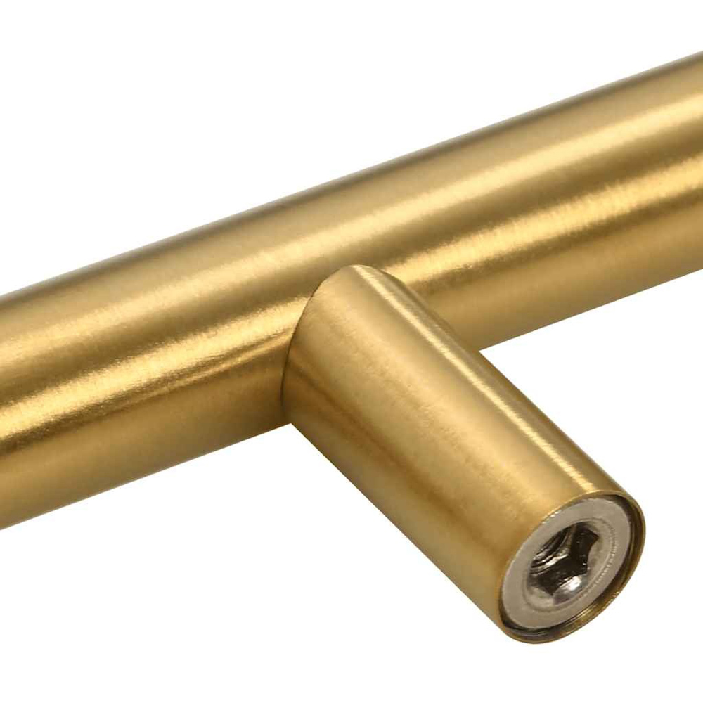Wallplus Gold Stainless Steel Standard T-Shaped Cabinet Handle 25.6cm 5 Pack Image 7
