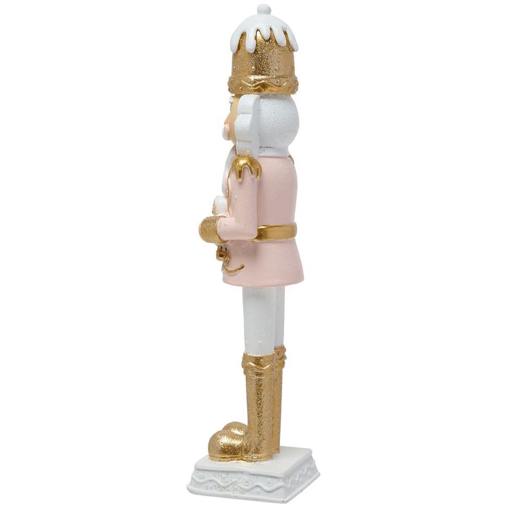 The Seasonal Gift Co. Pink and Gold Nutcracker Decoration 23cm Image 4