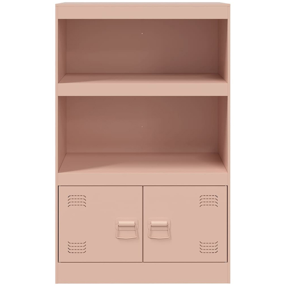 vidaXL 2 Door 2 Shelf Pink Metal Sideboard Image 6
