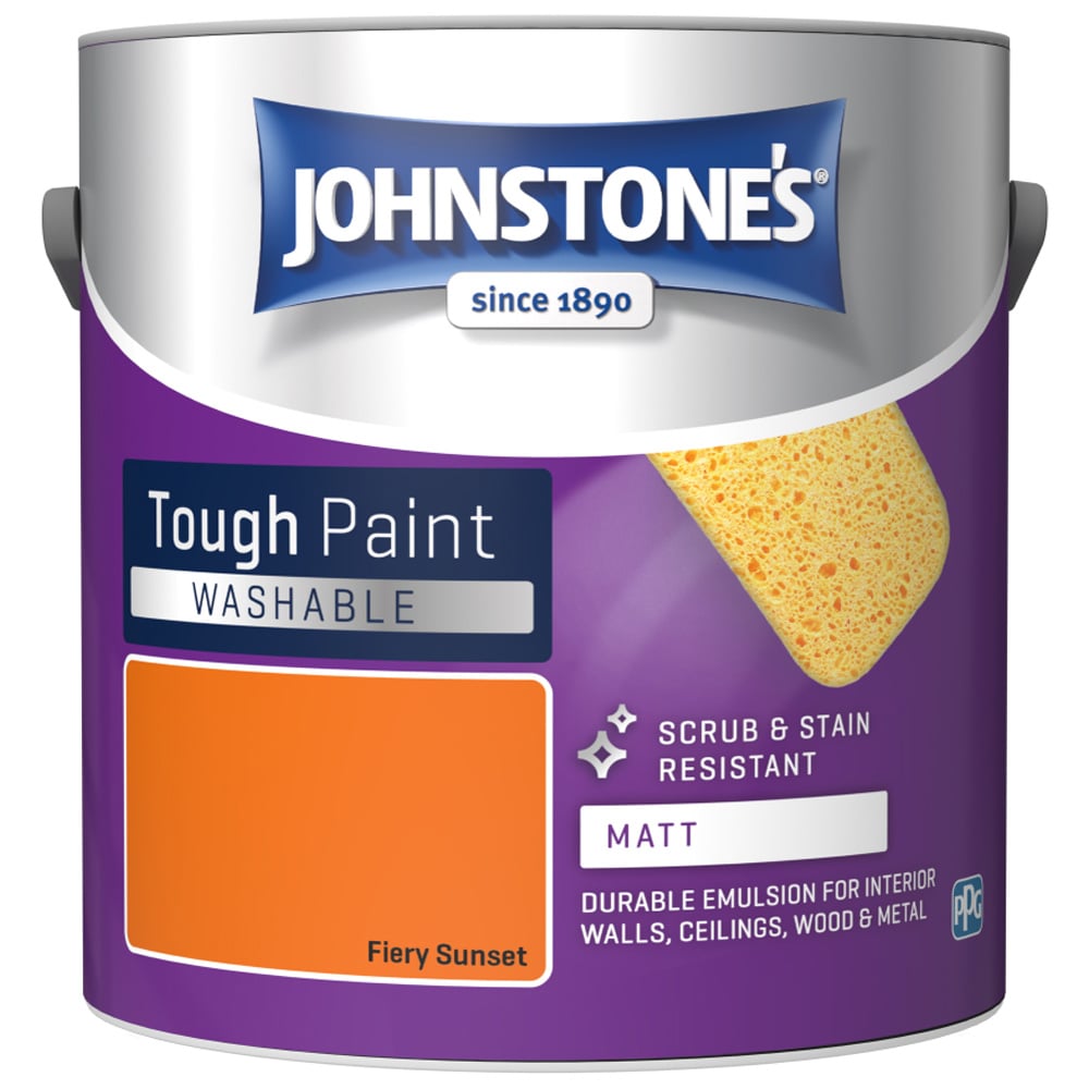 Johnstone's Washable Fiery Sunset Matt Emulsion Paint 2.5L Image 2