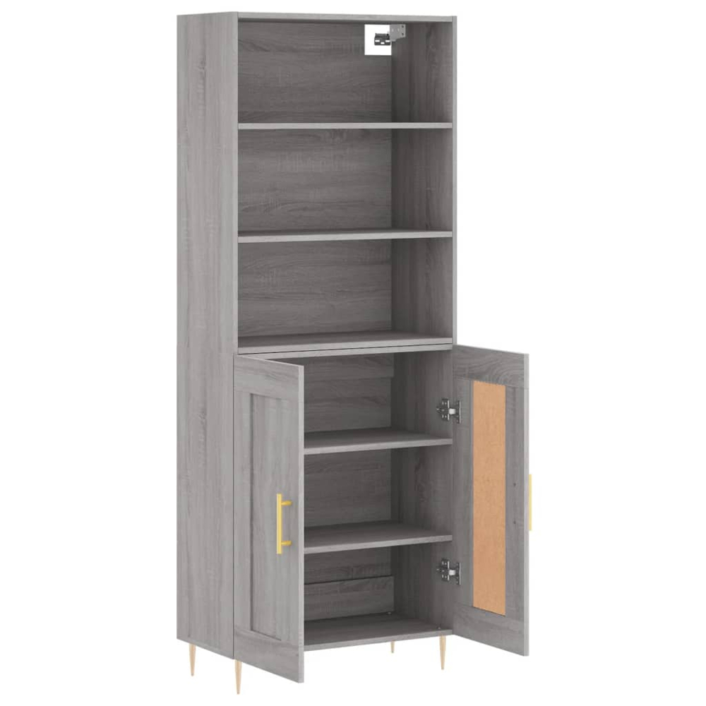 vidaXL 2 Door 3 Shelf Grey Sonoma Highboard Image 4