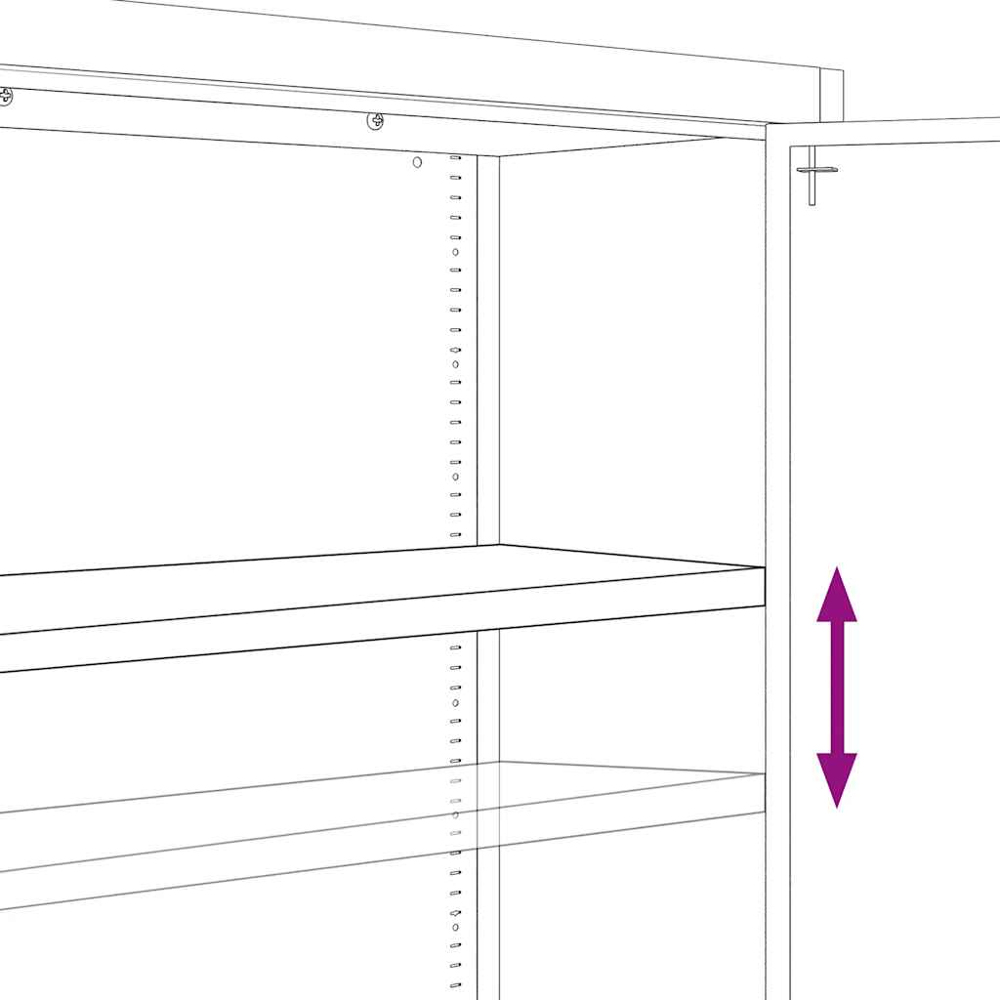 vidaXL 2 Door Light Grey Steel File Cabinet Image 7