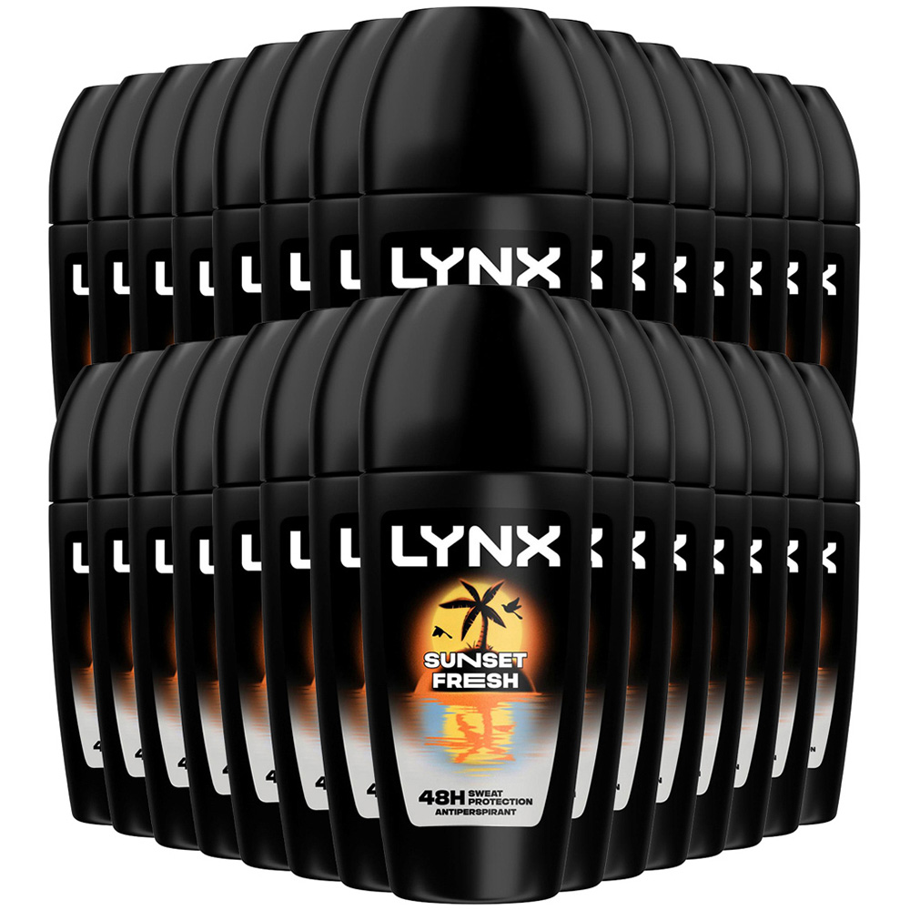 Lynx Sunset Fresh Antiperspirant Deodorant Roll On 50ml 30 Pack Image 1