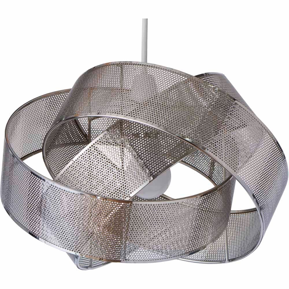 Wilko Chrome Interlocking Perforated Light  Shade Image 1