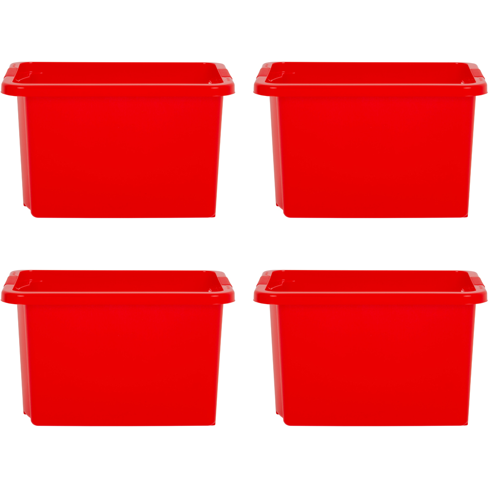 Wham 24L Red Stackable Storage Box 4 Pack Image 1