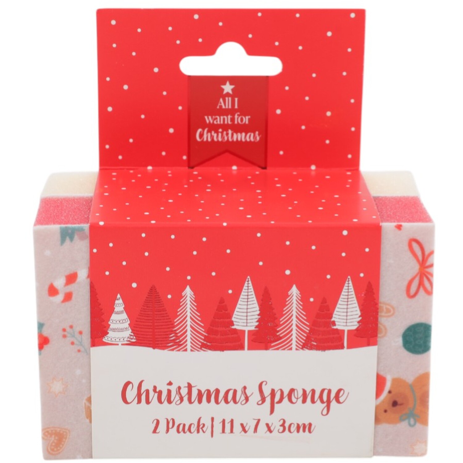 Pack of 2 Cosy Christmas Sponges Image 1