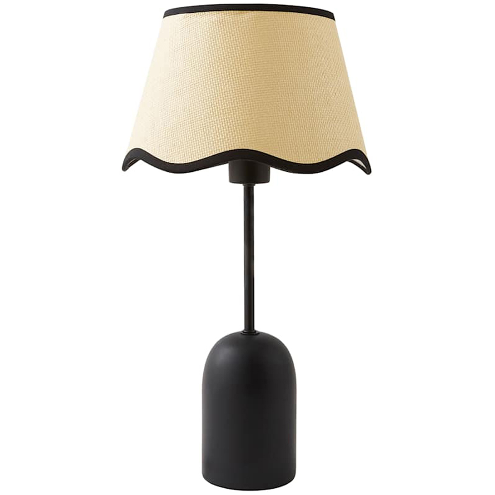 ValueLights Kaiden Black Scallop Trim Shade Dome Table Lamp Image 1