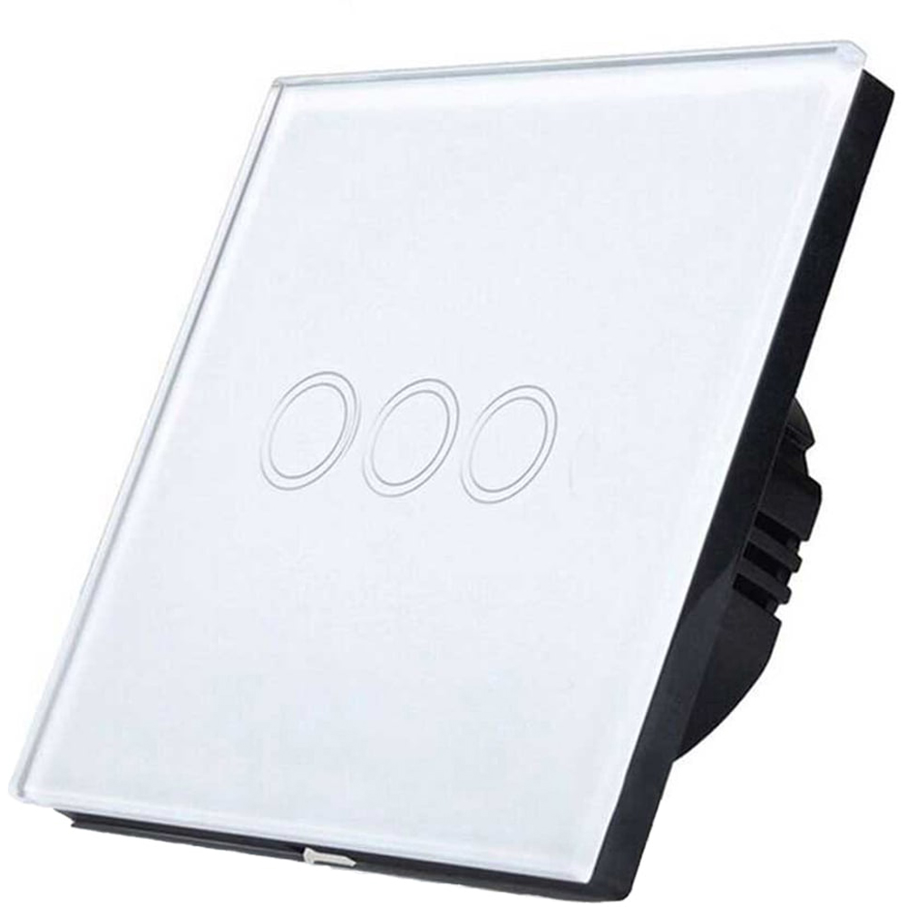 ENER-J 3 Gang White Smart Wi-Fi Touch Switch Image 1