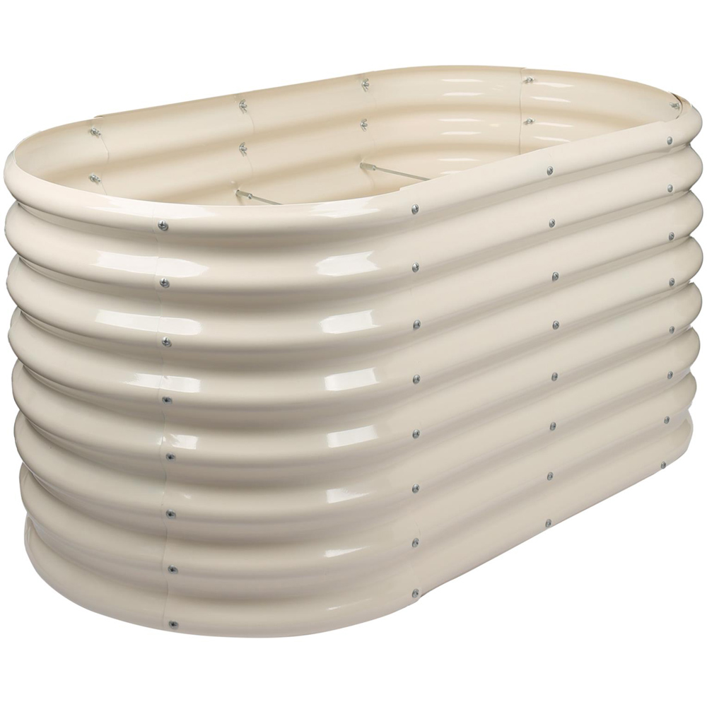 Harbour Housewares Ivory Rounded Galvanised Steel Raised Garden Bed 120 x 60cm Image 1