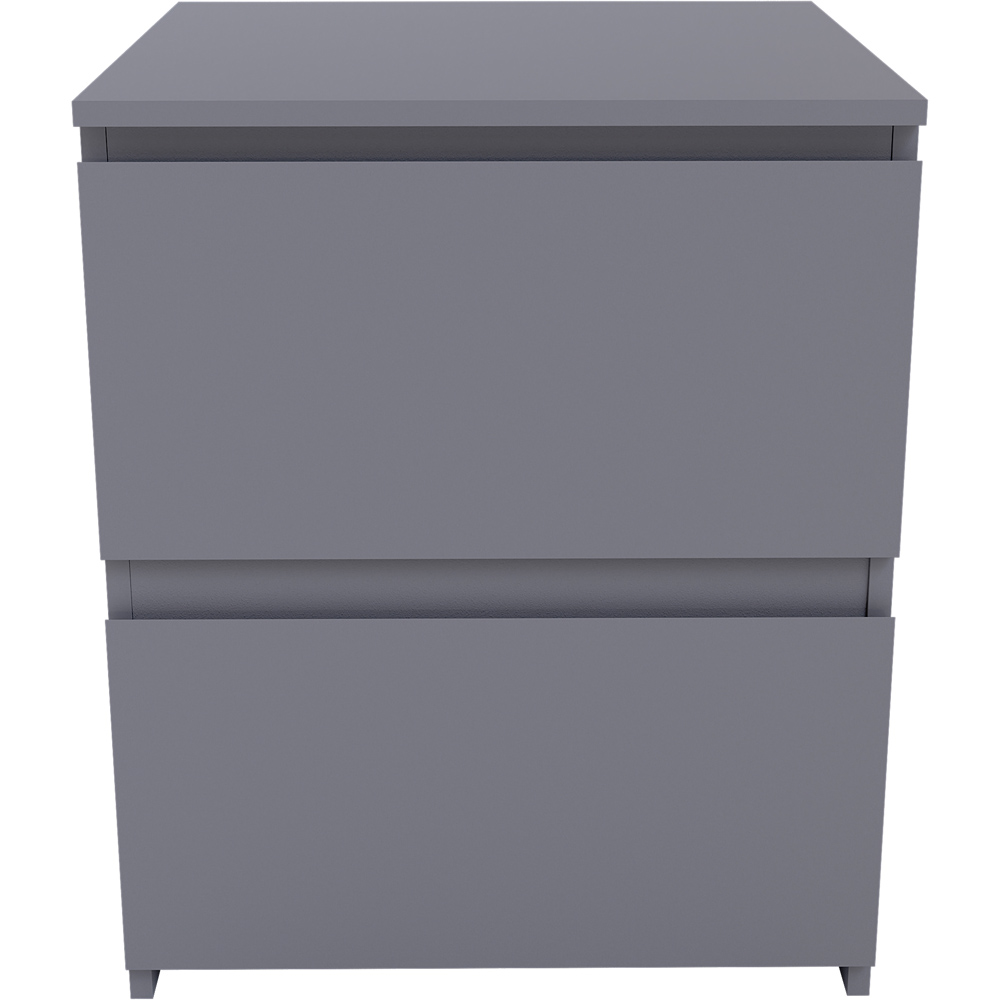 Vida Designs Denver 2 Drawer Grey Bedside Table Image 4